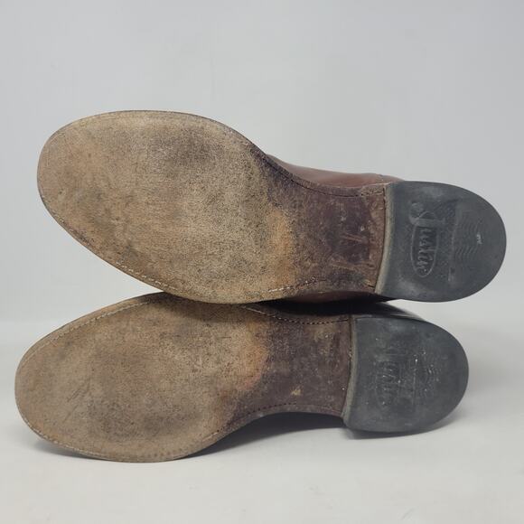 Vintage Justin Boots 9EE Brown Leather Western Cowboy Rodeo Ranch USA 3404 Roper - Picture 13 of 13